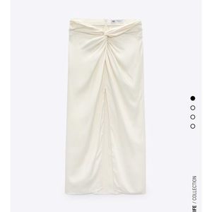 Zara Cream Silk Skirt, Knotted